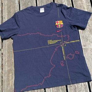 Nike silver tag embroidered fc Barcelona soccer y2k vintage embroidered t-shirt